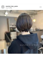 ニュートラル(neutral)&nbsp;【neutral】ショートボブとコントラストハイライト
