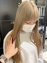 アース コアフュールボーテ 佐久平店(EARTH coiffure beaute)&nbsp;ミルクティーホワイトブロンドケアブリーチダブルカラー