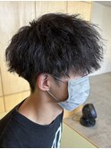 メンズマッシュパーマツイストスパイラルパーマ波巻きパーマ