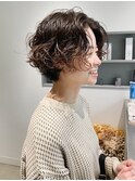 前髪長めパーマ/ハンサムショート