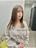 10代20代★大人かわいいブリーチなしダブルカラーオリーブカラー