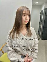 ヘアー アイス 御器所本店(HAIR ICI) 10代20代★大人かわいいブリーチなしダブルカラーオリーブカラー