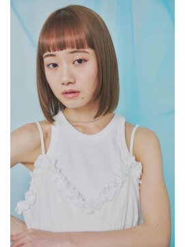 サンバレー(SUNVALLEY) 顔まわりレイヤーボブオン眉バング透け感ブラウン