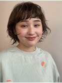 デジタルパーマ チェリーブラウン イメチェン 顔まわりパーマ