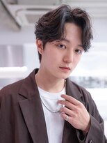 エフエム 渋谷(FM)&nbsp;アッシュブラックマッシュパーマ刈り上げツーブロック