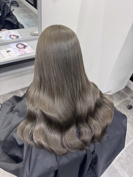 ペレ 栄店(PELE) デザインカラー/レイヤーカット/ウェットヘア/オリーブベージュ