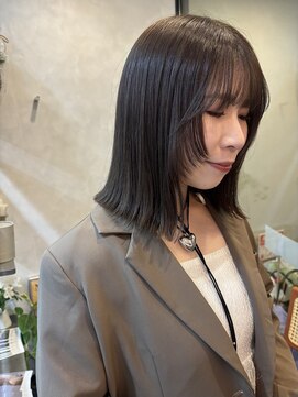 ソワンドゥブレスココ 京都店(soin de brace coco.) ぷつっとロブ×くすみブラウン