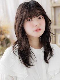 カバーヘア ブリス 北浦和(COVER HAIR bliss) 厚めバング顔回りレイヤーカット重めスタイル北浦和20代30代40代