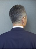 60代グレイヘア 白髪イケオジショート ナチュラルオールバック