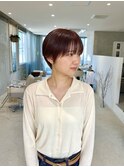 うざバングなテラコッタマッシュショート