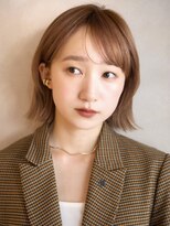 ガーデンヨコハマ(GARDEN YOKOHAMA)&nbsp;コーラルオレンジ ミディアムヘア くびれヘア シースルーバング