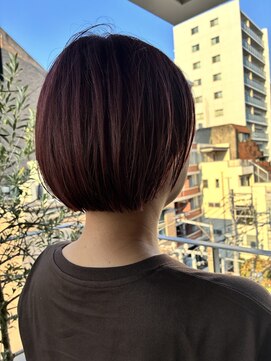 モーメント(moment) ミニボブ ダブルカラー ピンクレッド