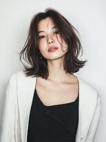 ハーツオオサカ(HE:ARTS OSAKA)&nbsp;ナチュラルワンホン風ミディアム×前髪なし