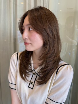 ザザ ZA/ZA 神楽坂 ミディアムレイヤー×かきあげバング