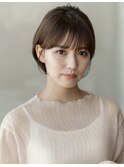 デザインカラーレイヤーカットウェットヘアオリーブベージュ