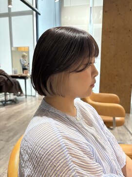 ジャストビューティ ルフレ 金沢八景店(Just Beauty Rufure) インナーカラー/ホワイトベージュ/ボブ/金沢八景