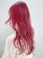 アルバム 銀座(ALBUM GINZA) ピンクレッドロング_フリンジウェーブセシルカット_ba300362