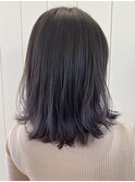 20代30代大人かわいい艶感アッシュグレージュ外ハネミディアム