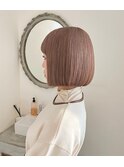 ベージュカラー×ボブ