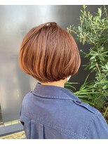 シャインヘア モカ 新宿(Shine hair mocha) 【新宿】オレンジ丸みボブ_くびれヘアビタミンカラー_ボブ＠40代