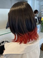 アクアオモテサンドウ(ACQUA omotesando)&nbsp;△ブリーチあり裾カラーグラデーションカラーレッドミディアム