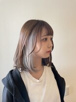ニコ ヘアリラクゼーション(Nico hair relaxation)&nbsp;20代30代40代インナーカラー×ホワイトブロンド×切りっぱなし