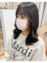 リジェール 金山店 【韓国風】フェイスレイヤーカット×ブルーブラック