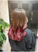 裾カラー ワインレッド