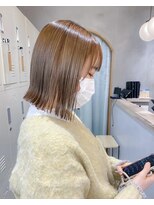 ロンドアジュール 横浜(Lond azur)&nbsp;切りっぱなしボブ×ブリーチ無しベージュカラー【久保田】横浜