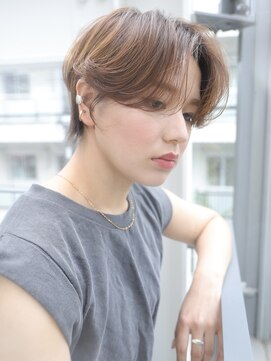 エムスラッシュ 横浜元町店(M.SLASH) センターパート/かきあげ前髪/ボブショート/艶カラー/元町