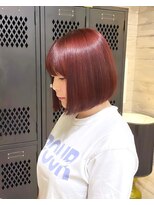 ヲタク(wotaku.)&nbsp;レッドカラー暖色カラー赤髪ボブブリーチカラーケアブリーチ