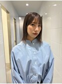 ナチュラルボブ/グレージュカラー/小顔バング/20代