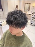 波巻きパーマソフトツイストスパイラルマッシュパーマメンズ