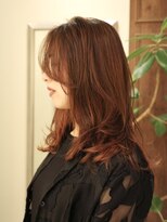 ◆流し前髪/長め前髪/小顔レイヤーカット/カシスレッド/暖色