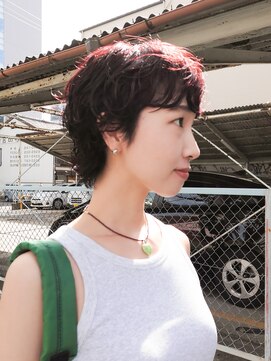 トゥコ(tuco) ベリショ　パーマ　赤髪　レッドカラー　ピクシー　ショート