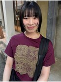 ぱつっとボブ/暗髪/顔まわりレイヤー【神戸元町/水原】