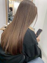 アンス 大阪梅田(ANs.)&nbsp;髪質改善大人可愛いミルクティベージュロングレイヤー韓国ヘア