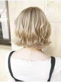 くびレイヤー グレーベージュ 白髪染め 白髪ぼかし 髪質改善