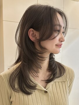 アンカーバイナチュラル(anchor by natural) 韓国風/レイヤー/前髪カット/オリーブ/透明感/ハッシュカット