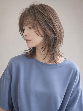 ヌーヌー 鶴ケ峰(nuu nuu) ミディアムレイヤー/ベージュ/韓国風/顔周りレイヤー