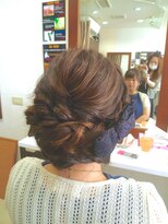 結婚式お呼ばれ編込みアップ