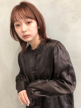 ルーク 立川(LUK) Lien☆小顔外ハネレイヤーボブルフ×ピンクベージュ　立川