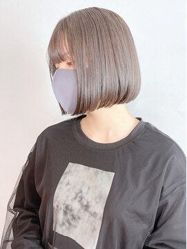 アイティーバイアルバム 藤沢店(IT by ALBUM) シアグレージュボブ_外ハネボブセクションカラー_ba363523