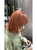 レイヤーカット×コーラルピンク