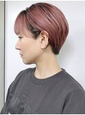 【morio原宿】耳かけショート ピンクヘアカラー