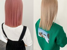 最小限にダメージを抑えるケアブリーチで理想の髪色に♪