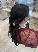 ツイン編みおろし