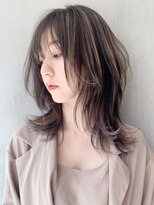 くすみベージュオリーブカラーウルフレイヤーロング_ba237261
