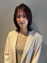 ダブ アオヤマ(DaB AOYAMA)&nbsp;ブリーチ無しカラー　ボブ　ボルドーカラー　透明感カラー