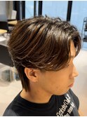 熊本 流れる縮毛矯正 縮毛矯正  センター分け MEN'S HAIR